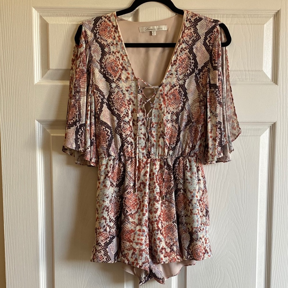 Lovers + Friends Python Print Romper Size: Xs - image 1